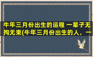 牛年三月份出生的运程 一辈子无拘无束(牛年三月份出生的人，一辈子无拘无束，命运如何？)